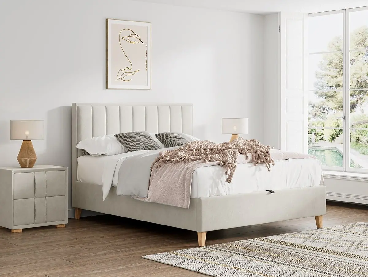 Bedmaster Bedmaster Rhodes Warmstone Velvet Ottoman Bed Frame