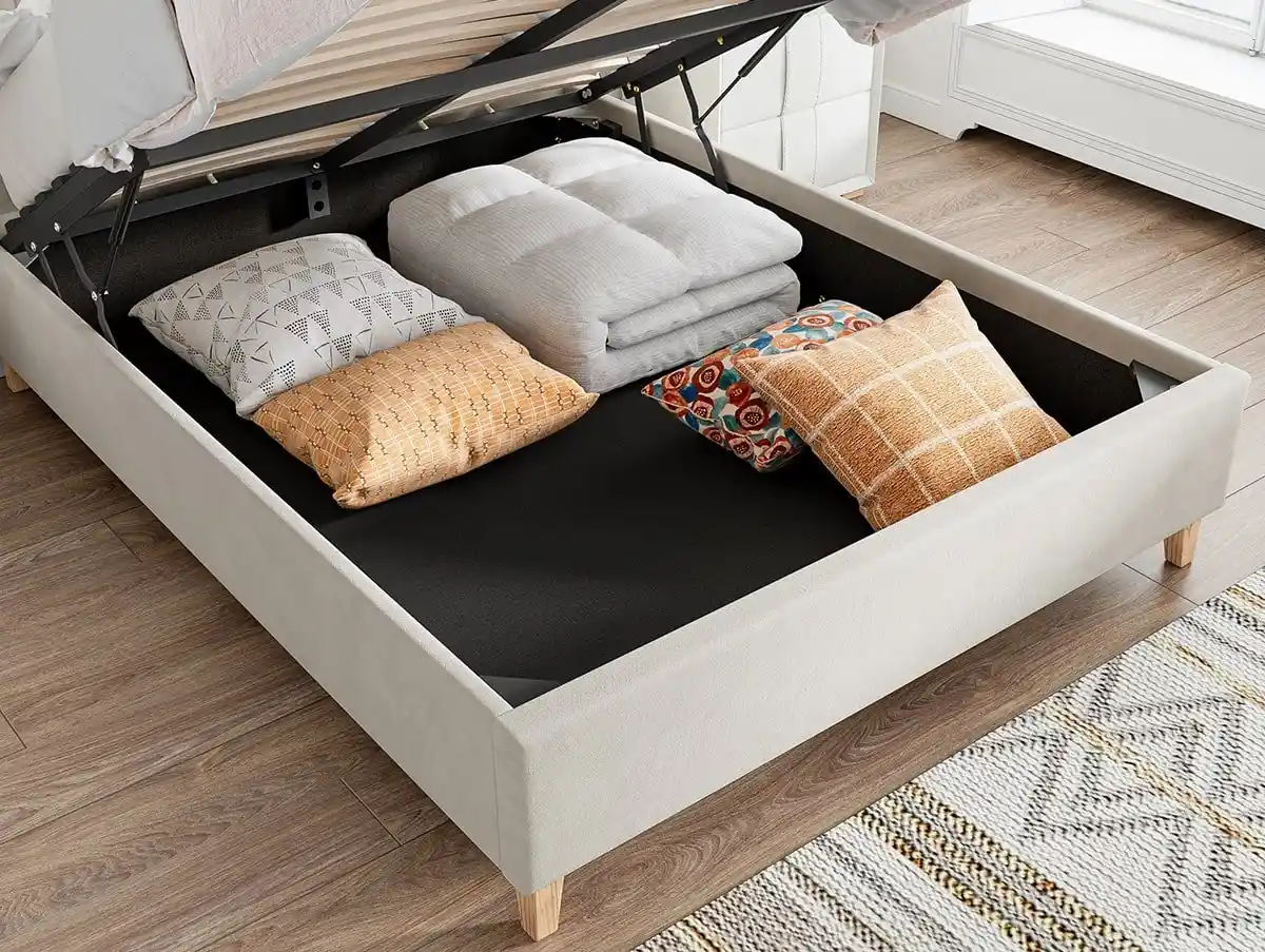 Bedmaster Bedmaster Rhodes Warmstone Velvet Ottoman Bed Frame