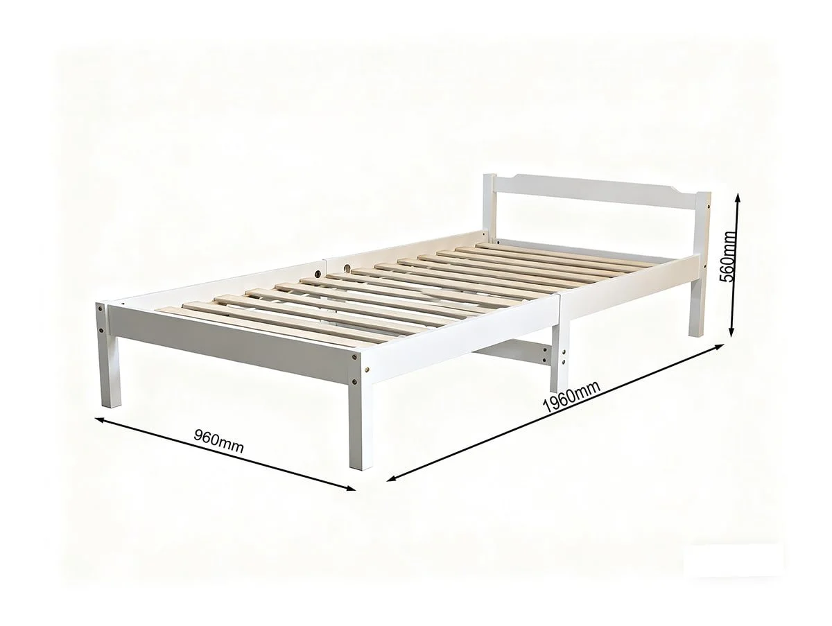 Kidsaw Kidsaw Jinsen White Wooden Bed