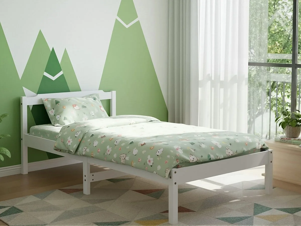 Kidsaw Kidsaw Jinsen White Wooden Bed
