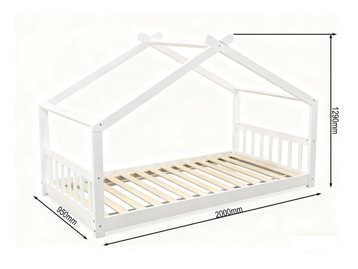 Kidsaw Kidsaw Jinsen White Wooden Cottage Bed
