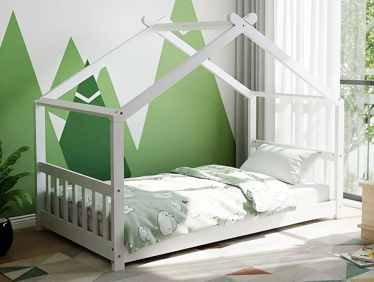 Kidsaw Kidsaw Jinsen White Wooden Cottage Bed