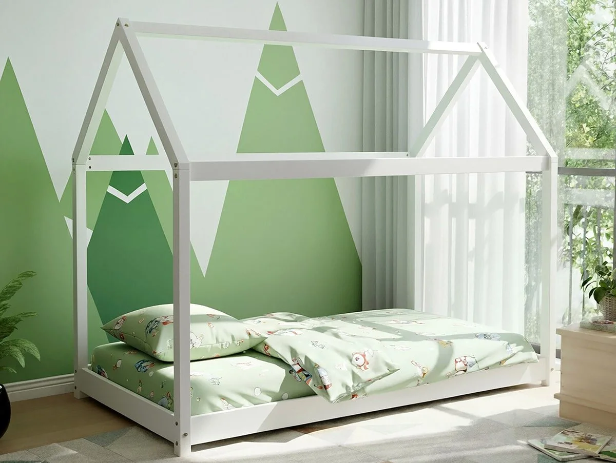 Kidsaw Kidsaw Jinsen White Wooden House Bed