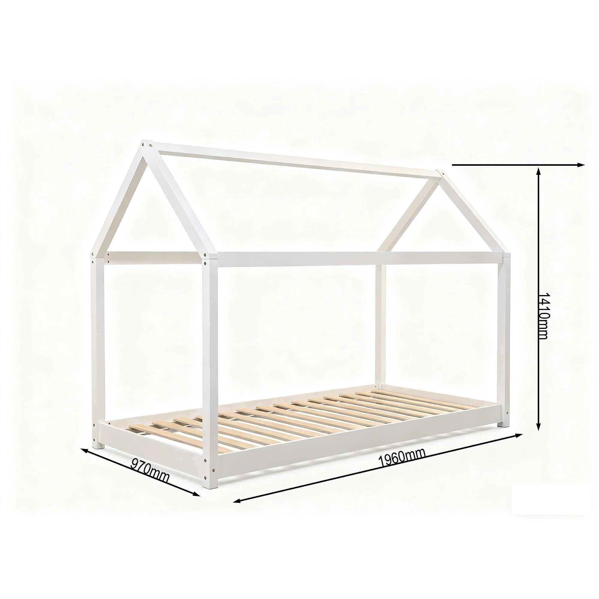 Kidsaw Kidsaw Jinsen White Wooden House Bed