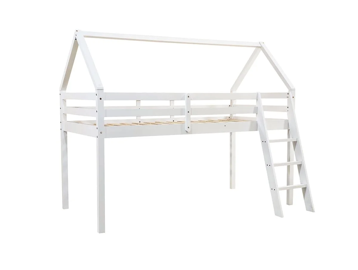 Kidsaw Kidsaw Jinsen White Wooden Mid Sleeper Bed