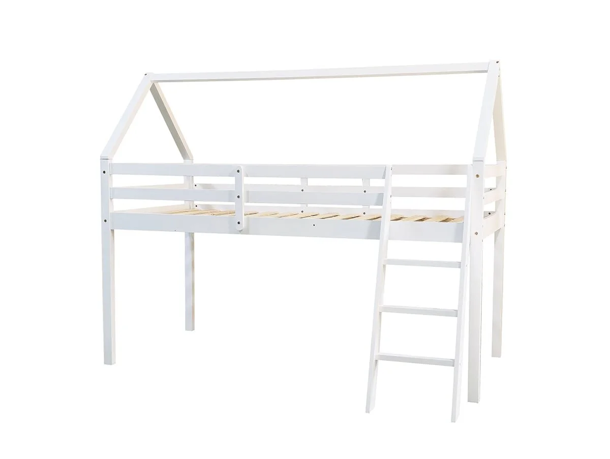 Kidsaw Kidsaw Jinsen White Wooden Mid Sleeper Bed