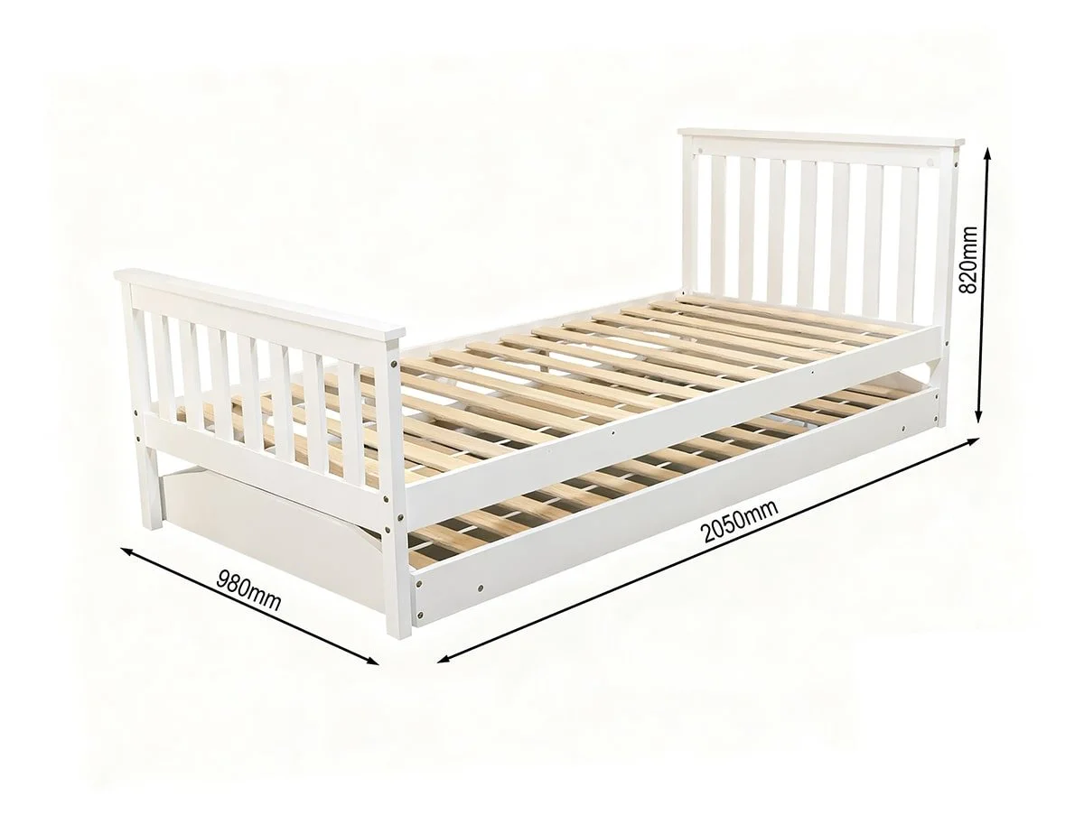 Kidsaw Kidsaw Jinsen White Wooden Pull Out Bed