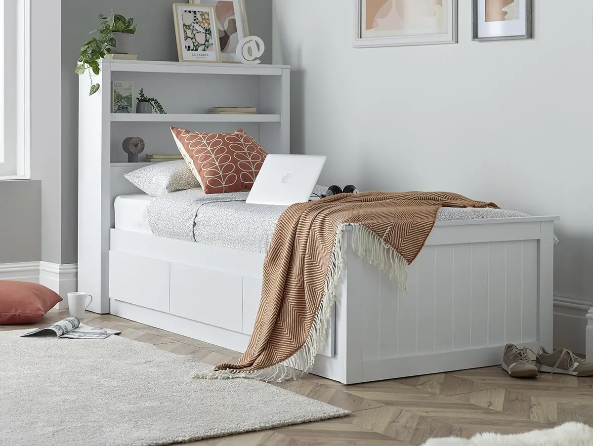 Bedmaster Bedmaster Enzo White Storage Wooden Bed Frame