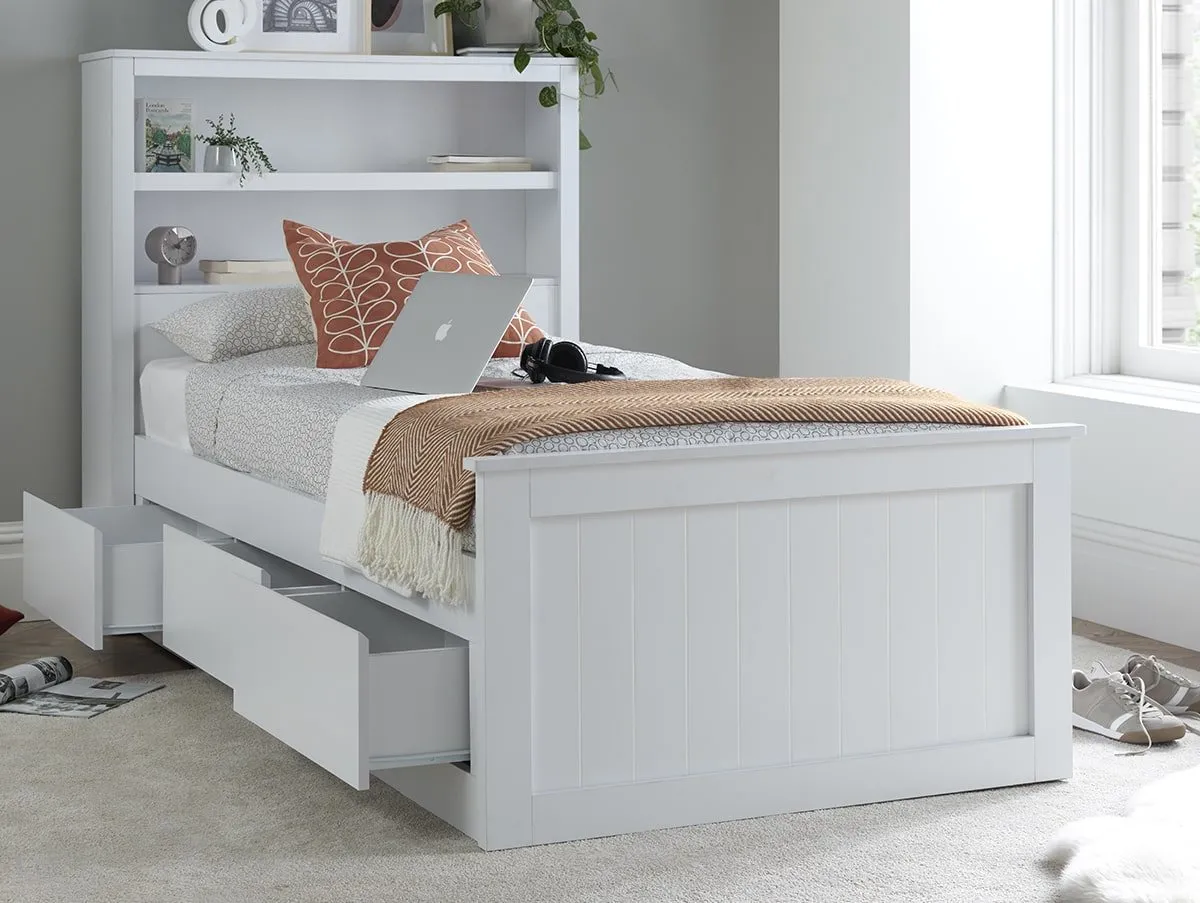 Bedmaster Bedmaster Enzo White Storage Wooden Bed Frame