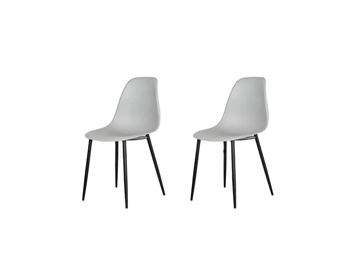 Core Core Aspen Curve Chair Set of 2 Grey Plastic Seats