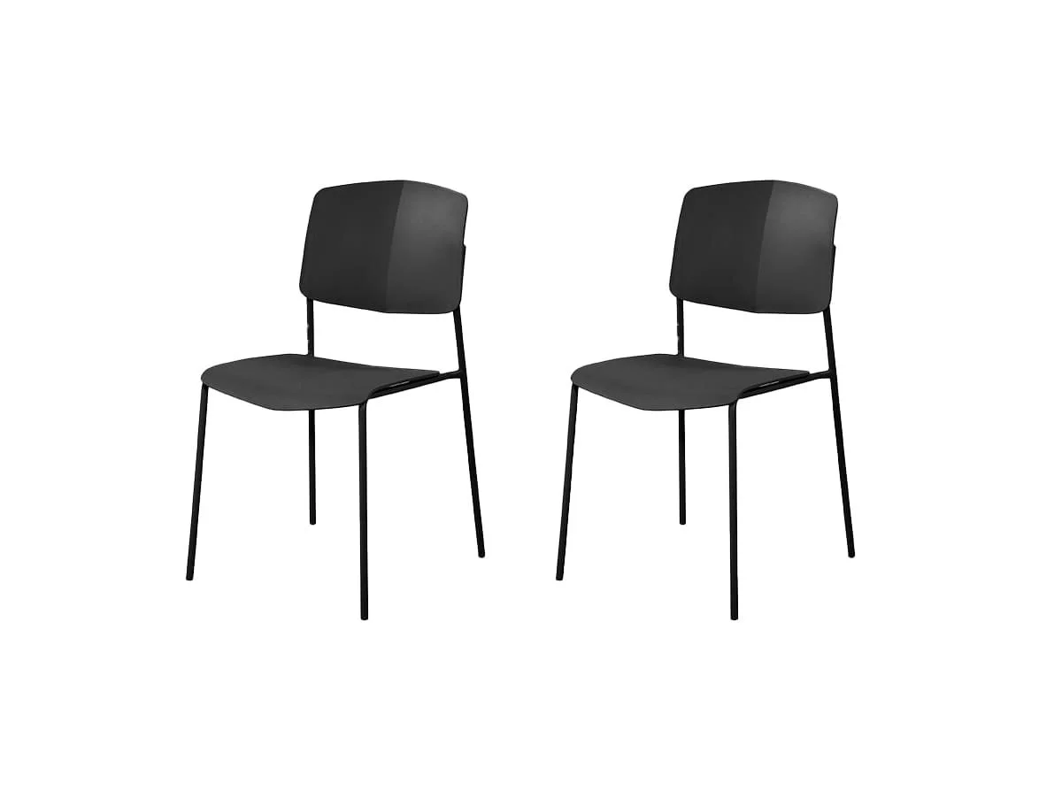 Core Core Academy Set of 2 Black Plastic Dining Chairs