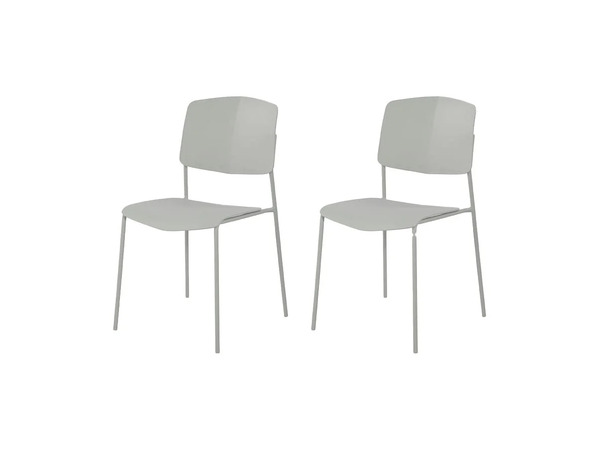 Core Core Academy Set of 2 Light Grey Plastic Dining Chairs
