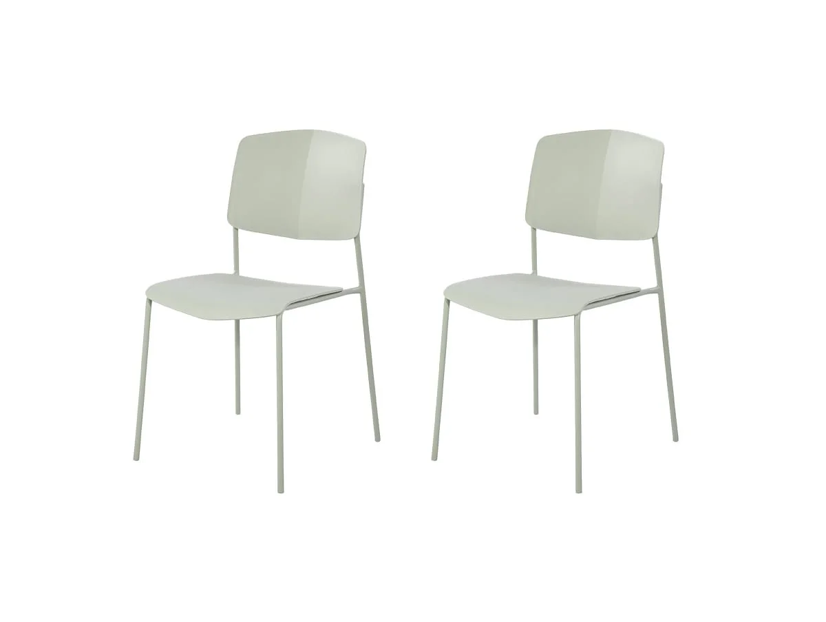Core Core Academy Set of 2 Sage Green Plastic Dining Chairs