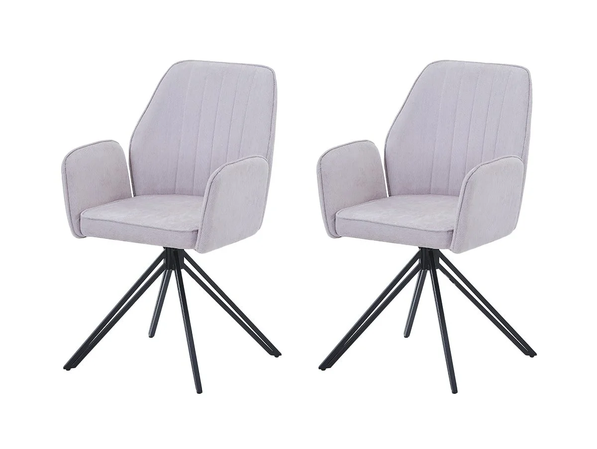 Core Core Aspen Set of 2 Natural Fabric Swivel Dining Armchair