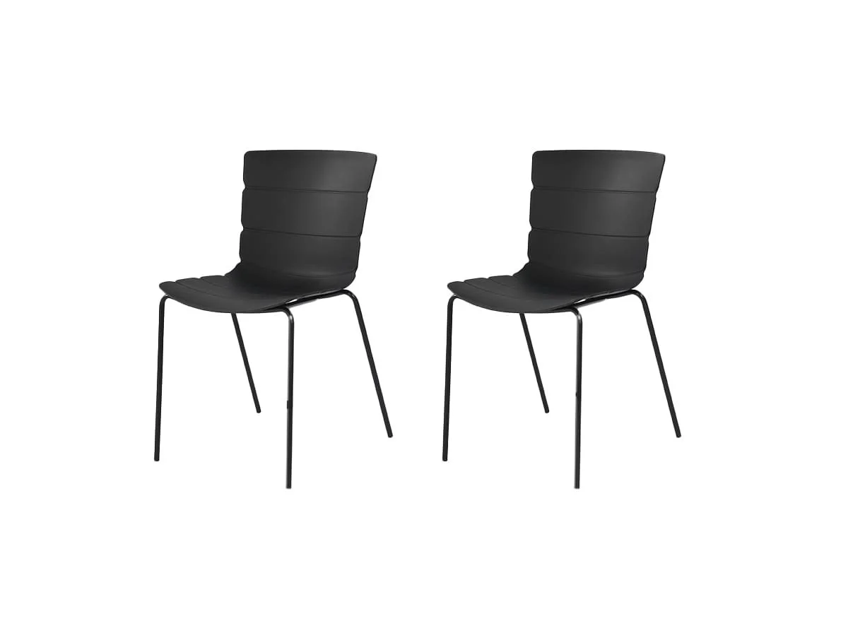 Core Core Bali Set of 2 Black Plastic Dining Chairs