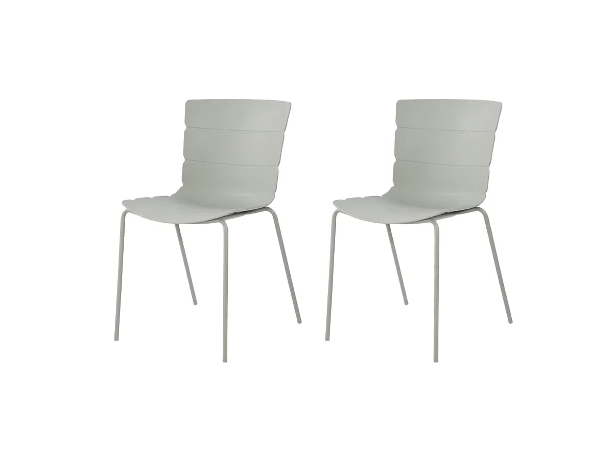 Core Core Bali Set of 2 Light Grey Plastic Dining Chairs