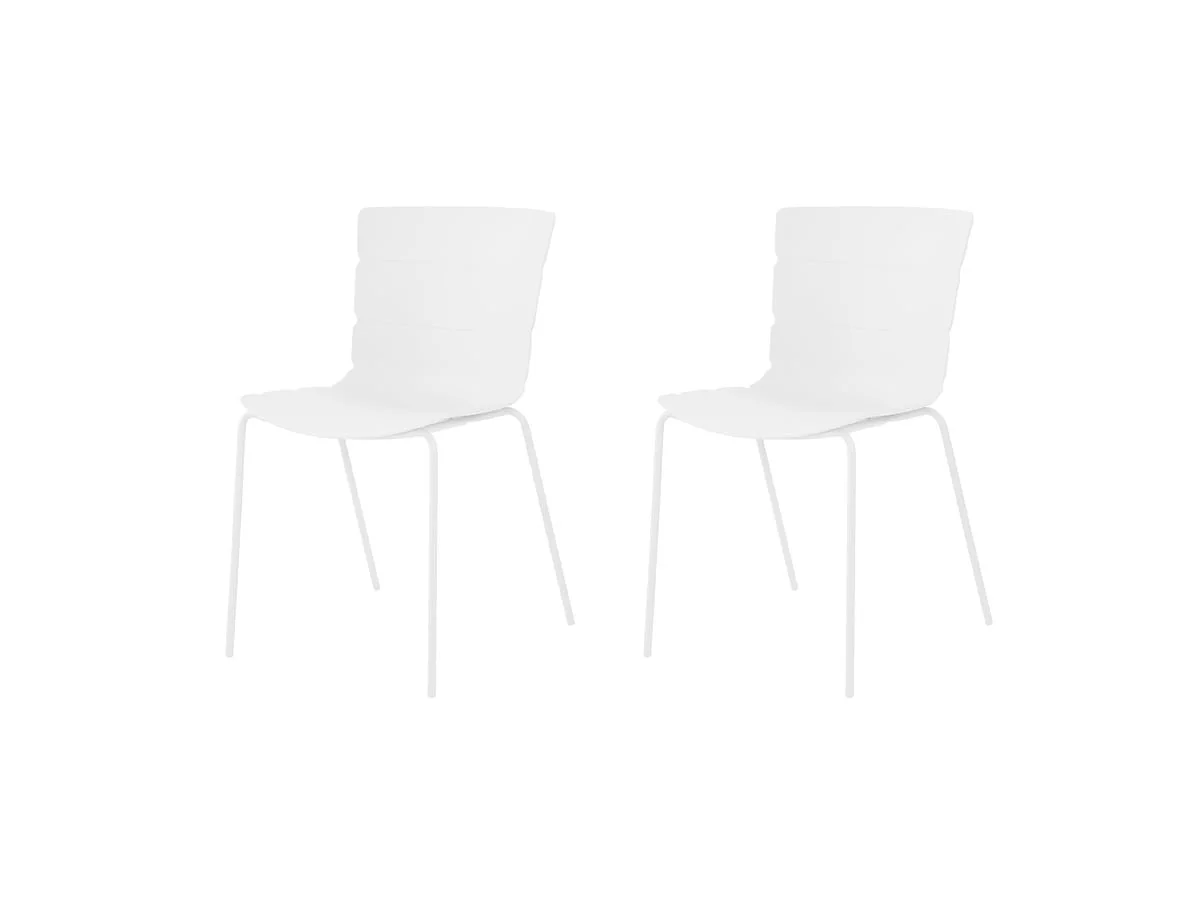 Core Core Bali Set of 2 White Plastic Dining Chairs