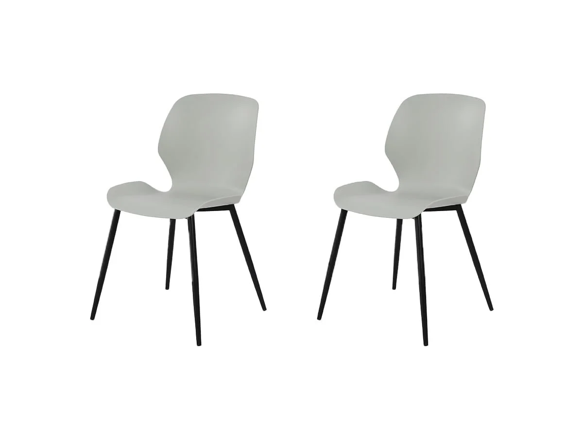 Core Core Carnaby Set of 2 Light Grey Plastic Dining Chairs