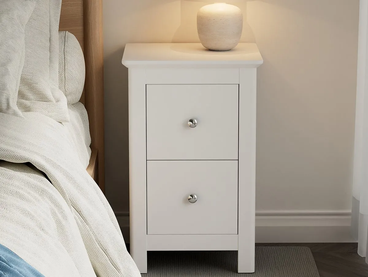 Core Core Nairn 2 Drawer Small White Bedside Table