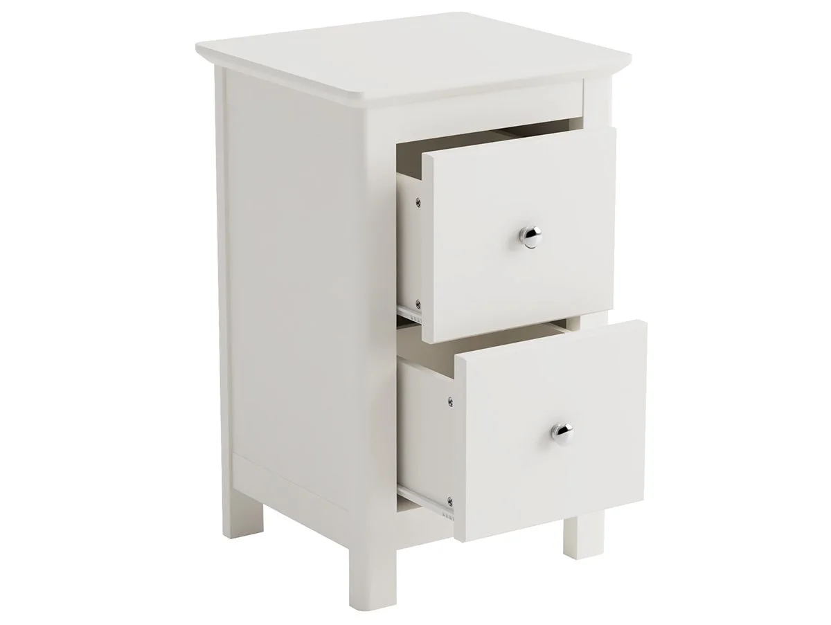 Core Core Nairn 2 Drawer Small White Bedside Table