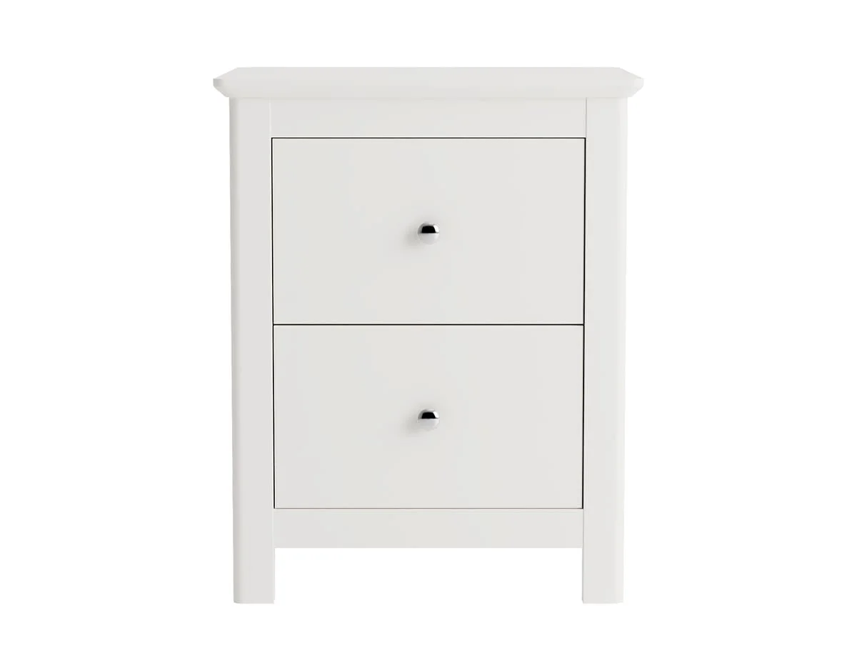 Core Core Nairn 2 Drawer White Bedside Table
