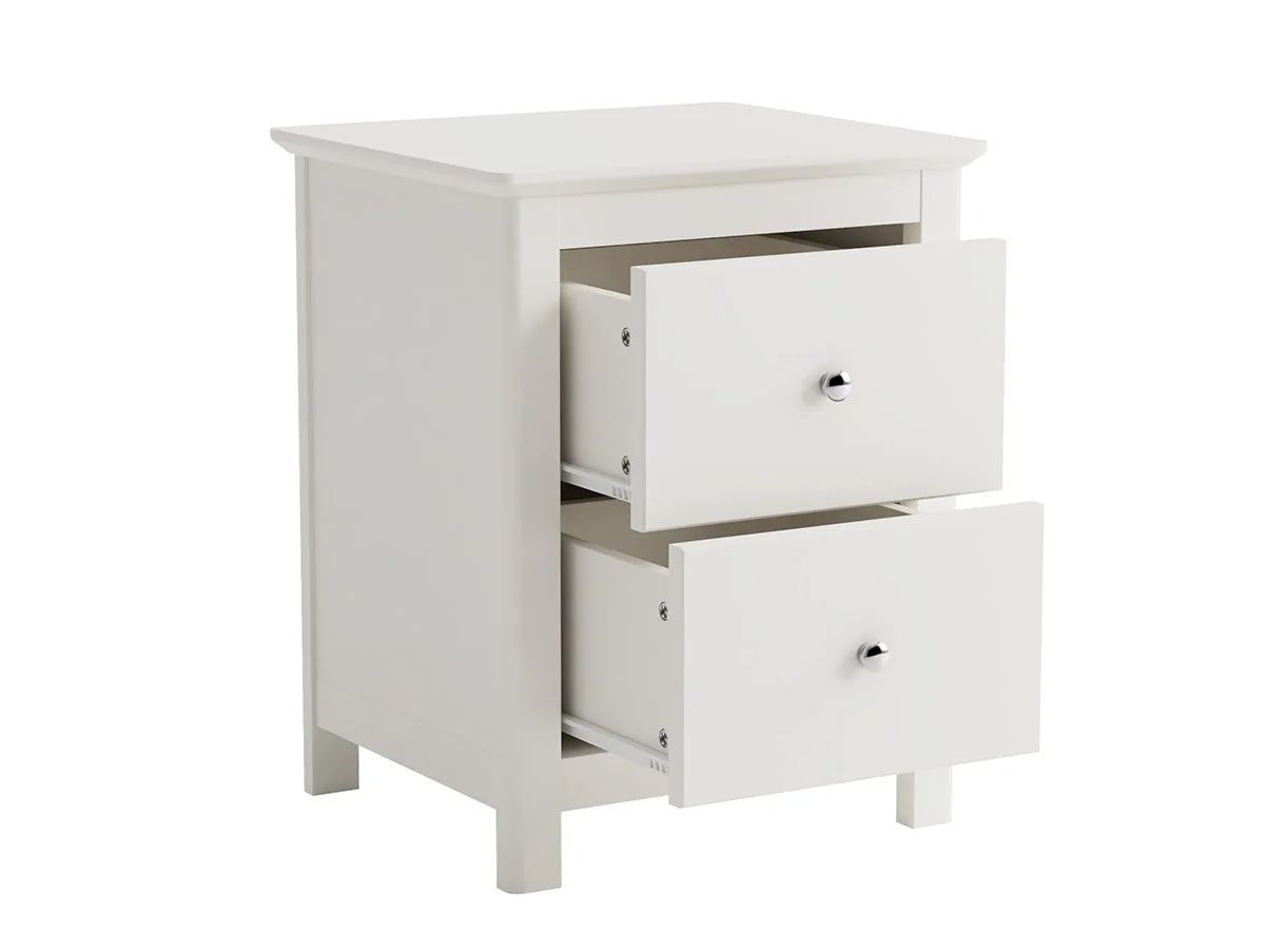 Core Core Nairn 2 Drawer White Bedside Table