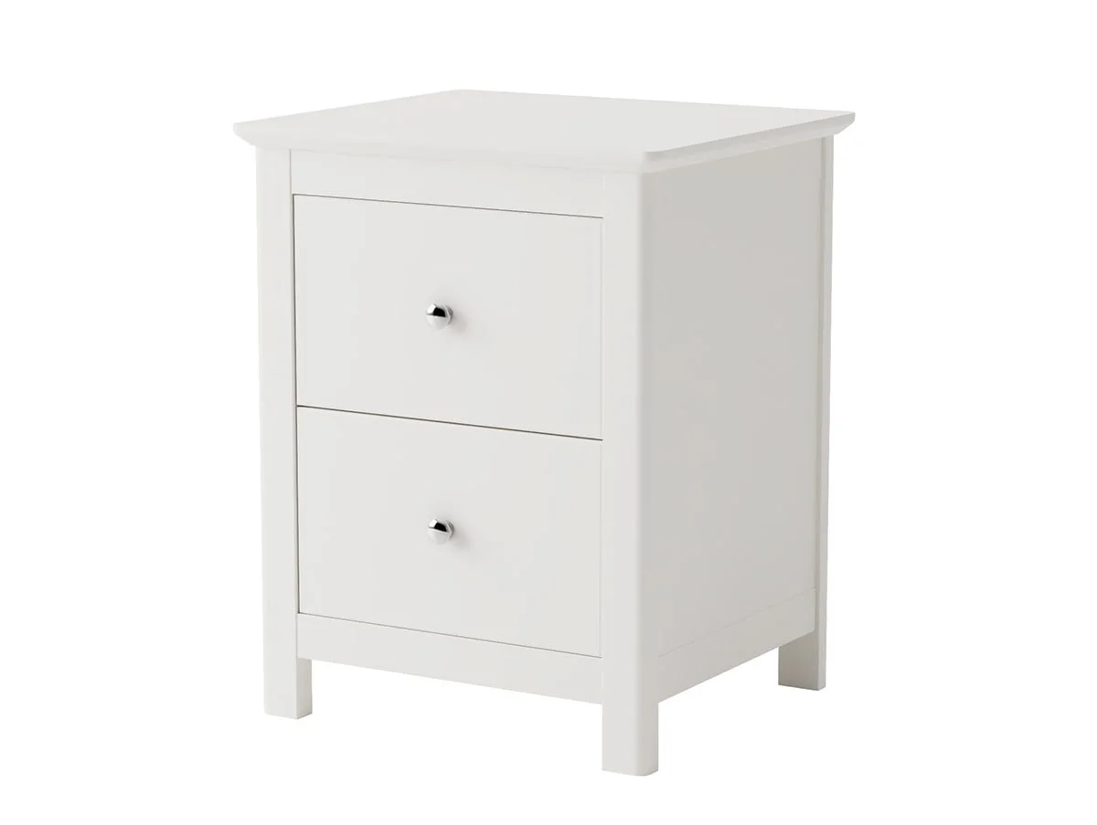 Core Core Nairn 2 Drawer White Bedside Table