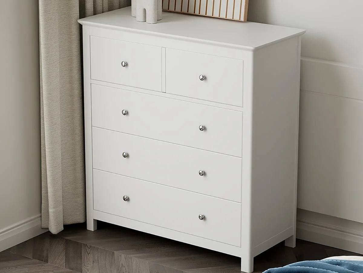 Core Core Nairn 2+3 Drawer White Chest of Drawers