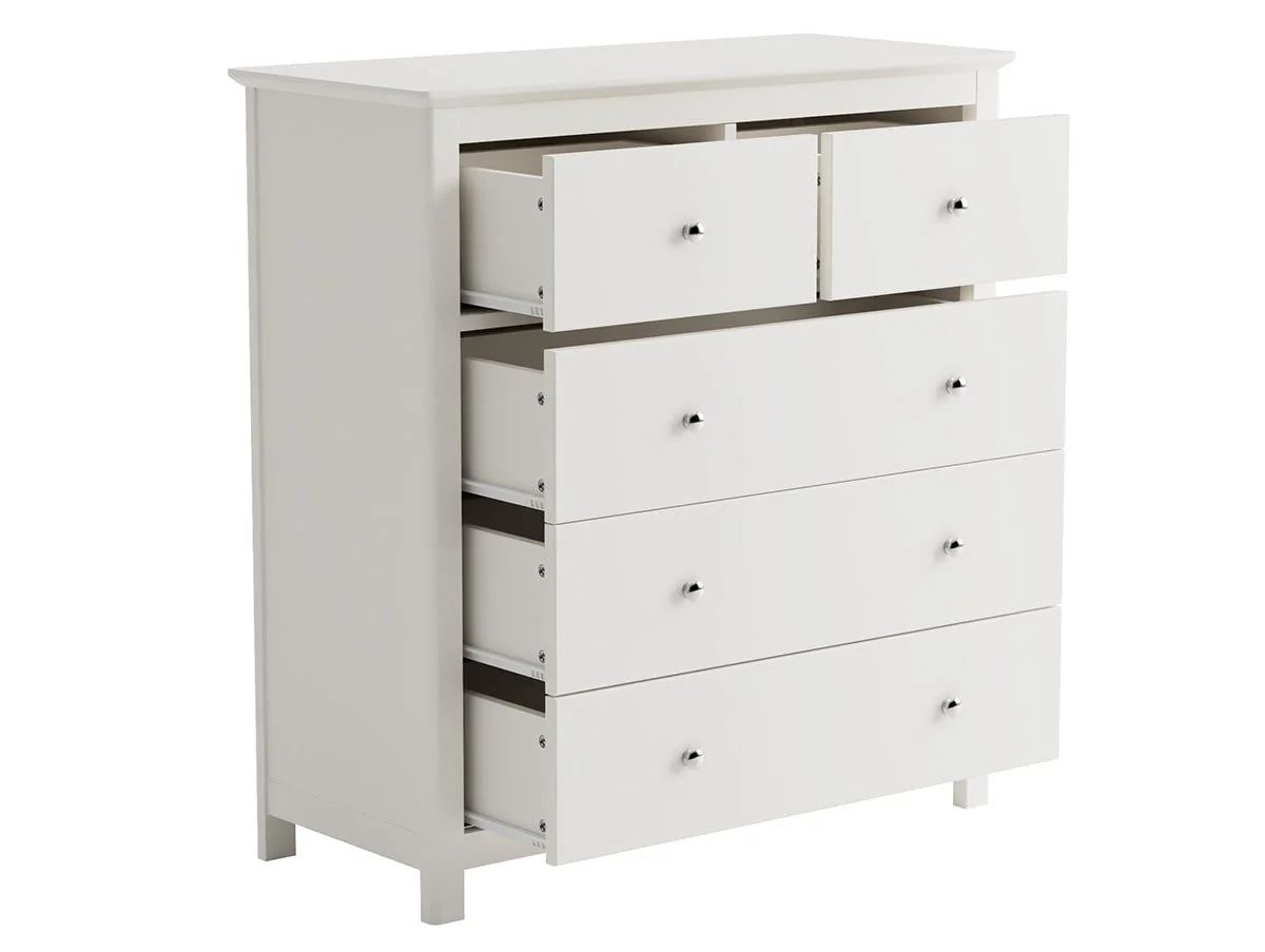 Core Core Nairn 2+3 Drawer White Chest of Drawers