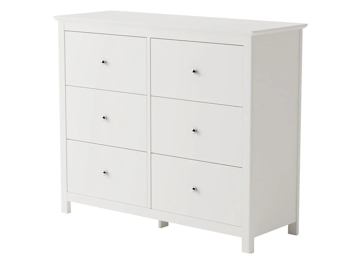 Core Core Nairn 3+3 Drawer White Wide Chest of Drawers