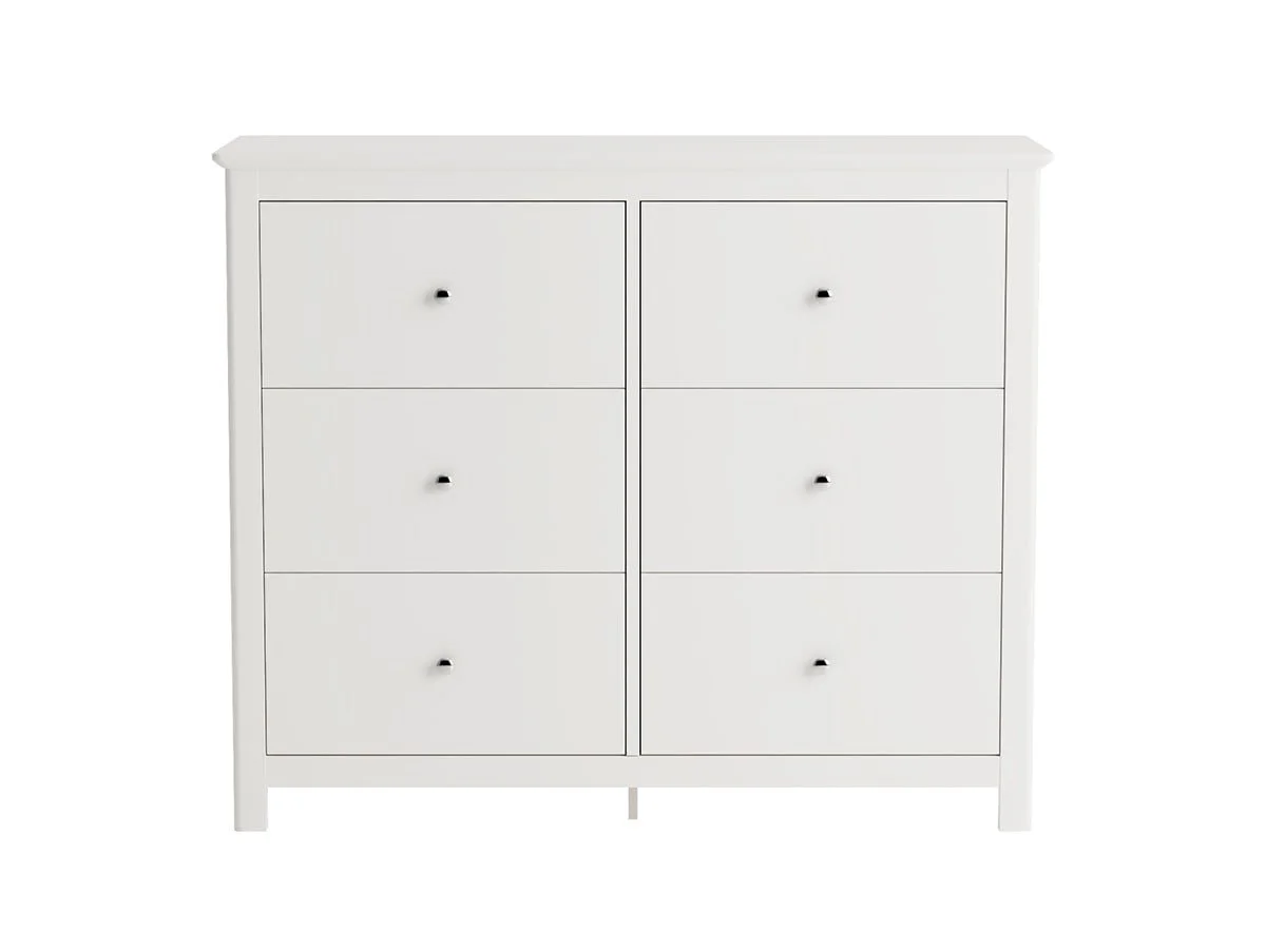 Core Core Nairn 3+3 Drawer White Wide Chest of Drawers