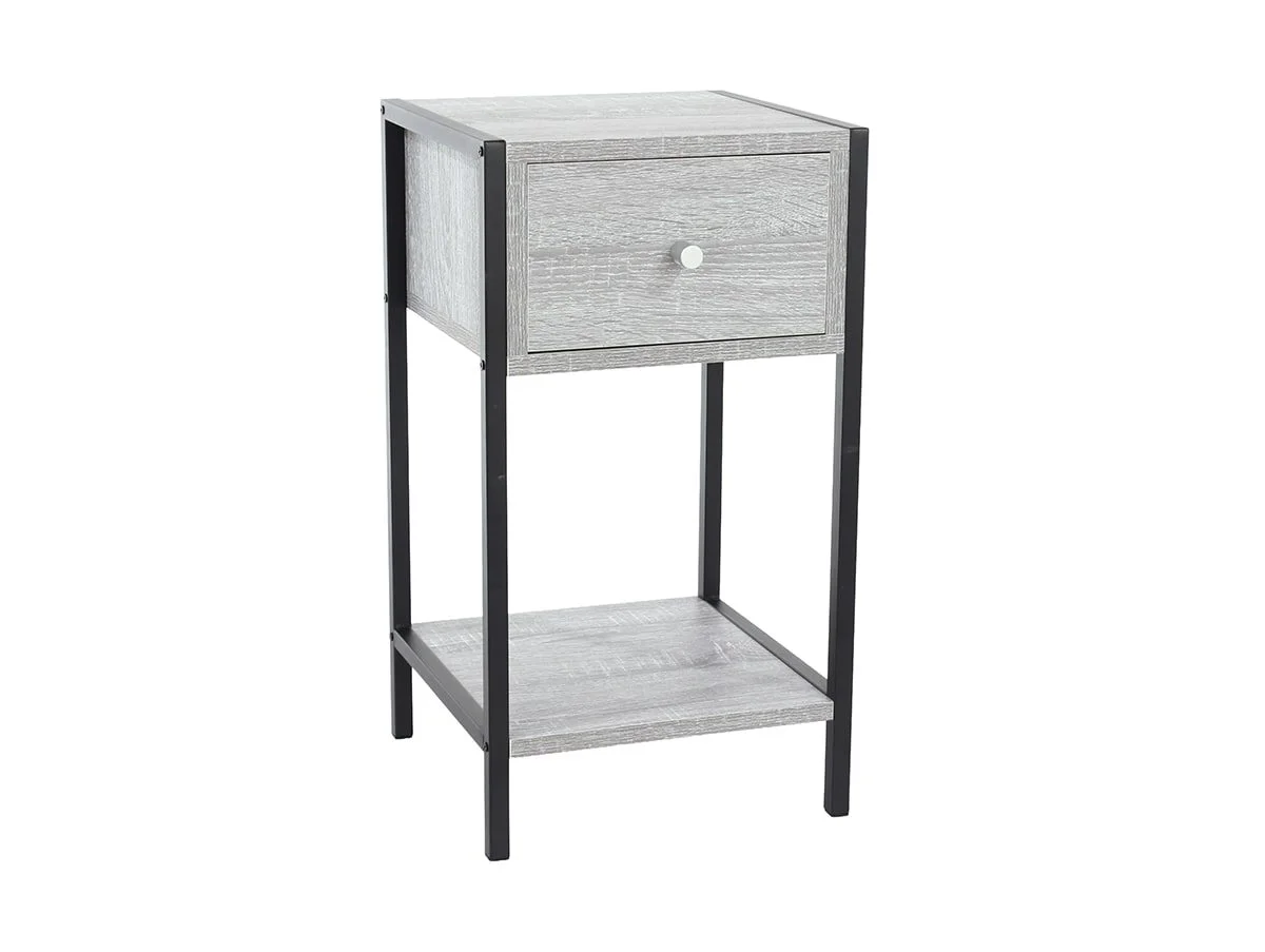 Core Core Kelly 1 Drawer Grey Oak Bedside Table