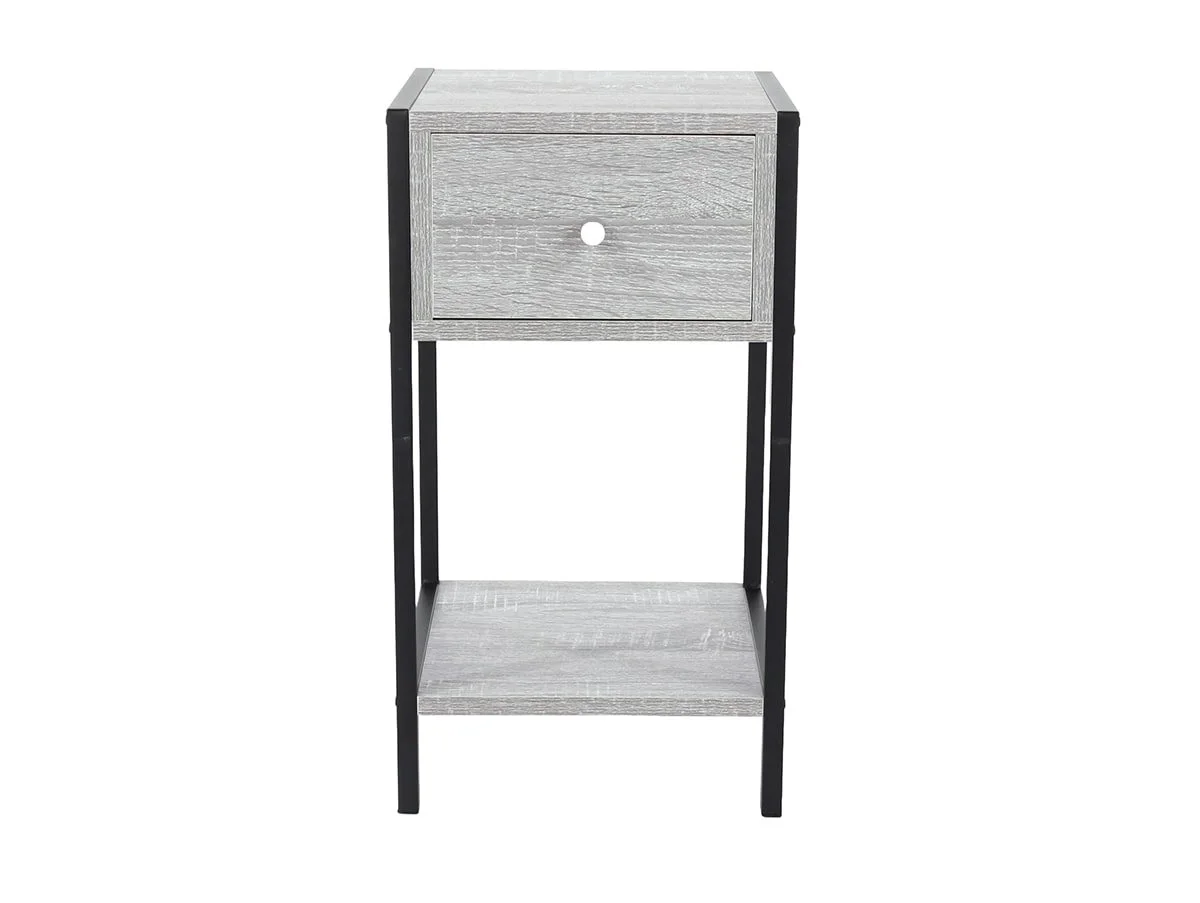 Core Core Kelly 1 Drawer Grey Oak Bedside Table
