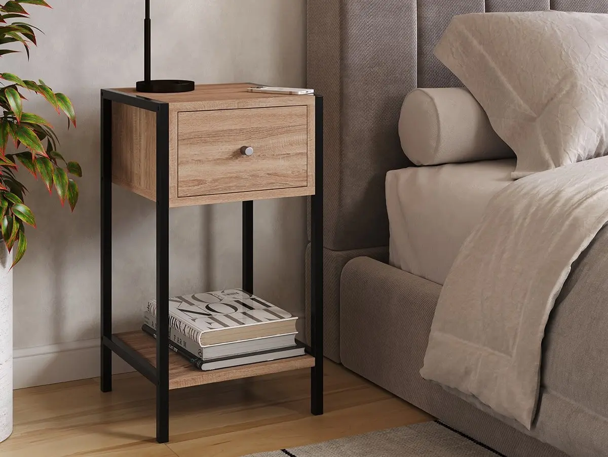 Core Core Kelly 1 Drawer Oak Bedside Table