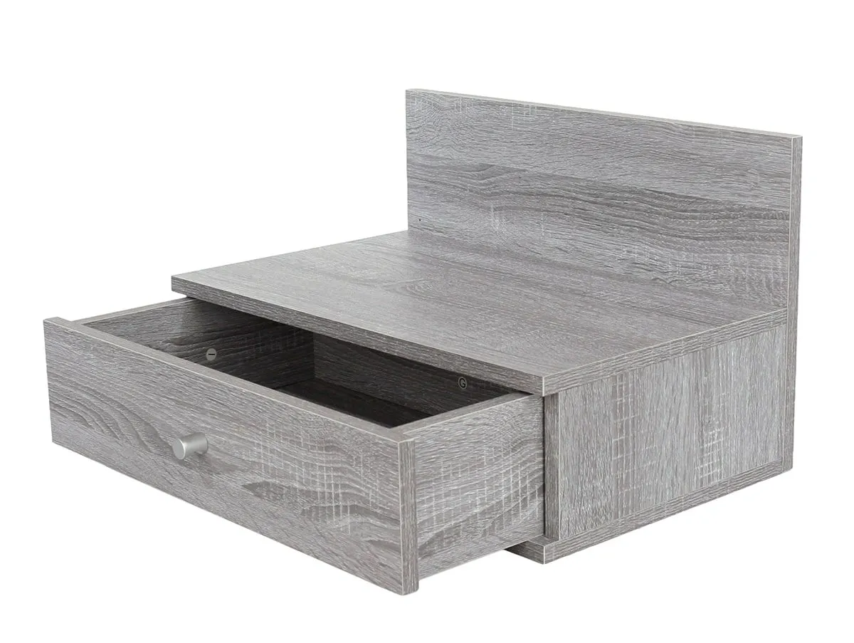 Core Core Kelly Set of 2 Wall Hanging Grey Oak Bedside Table