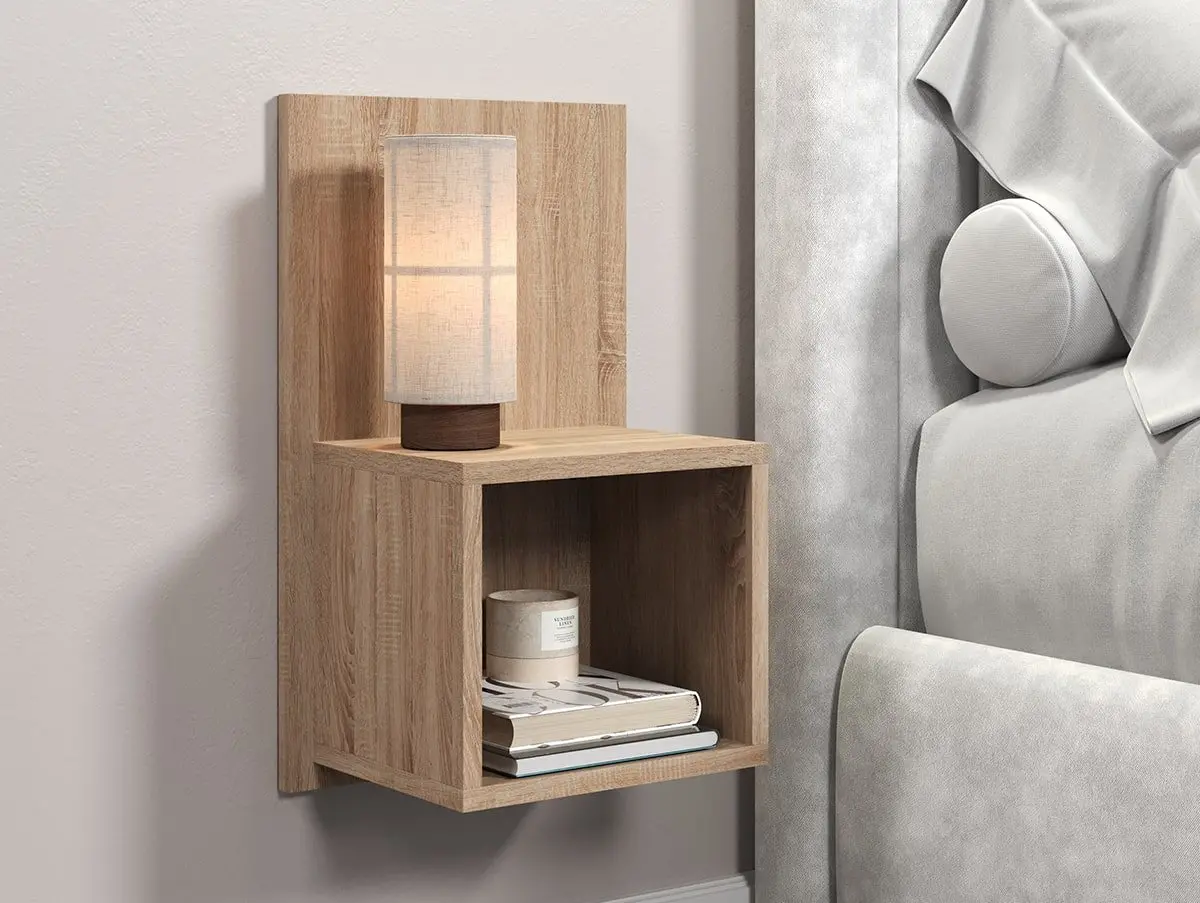 Core Core Kelly Set of 2 Wall Hanging Oak Compact Bedside Table