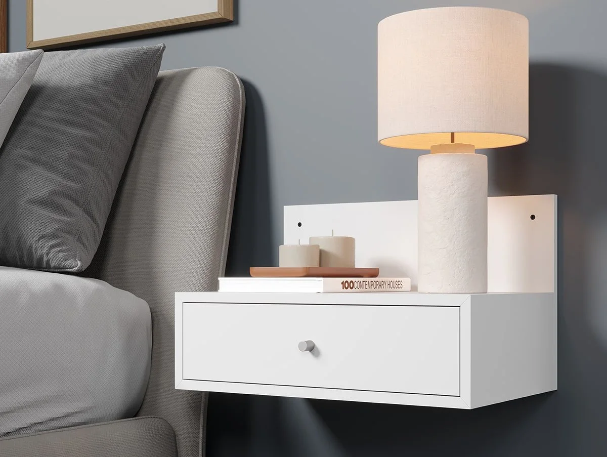 Core Core Kelly Set of 2 Wall Hanging White Bedside Table