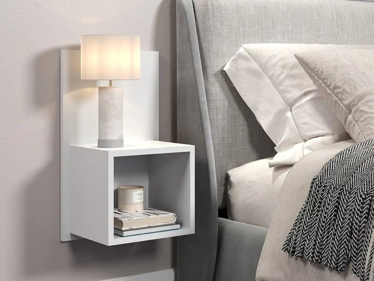 Core Core Kelly Set of 2 Wall Hanging White Compact Bedside Table