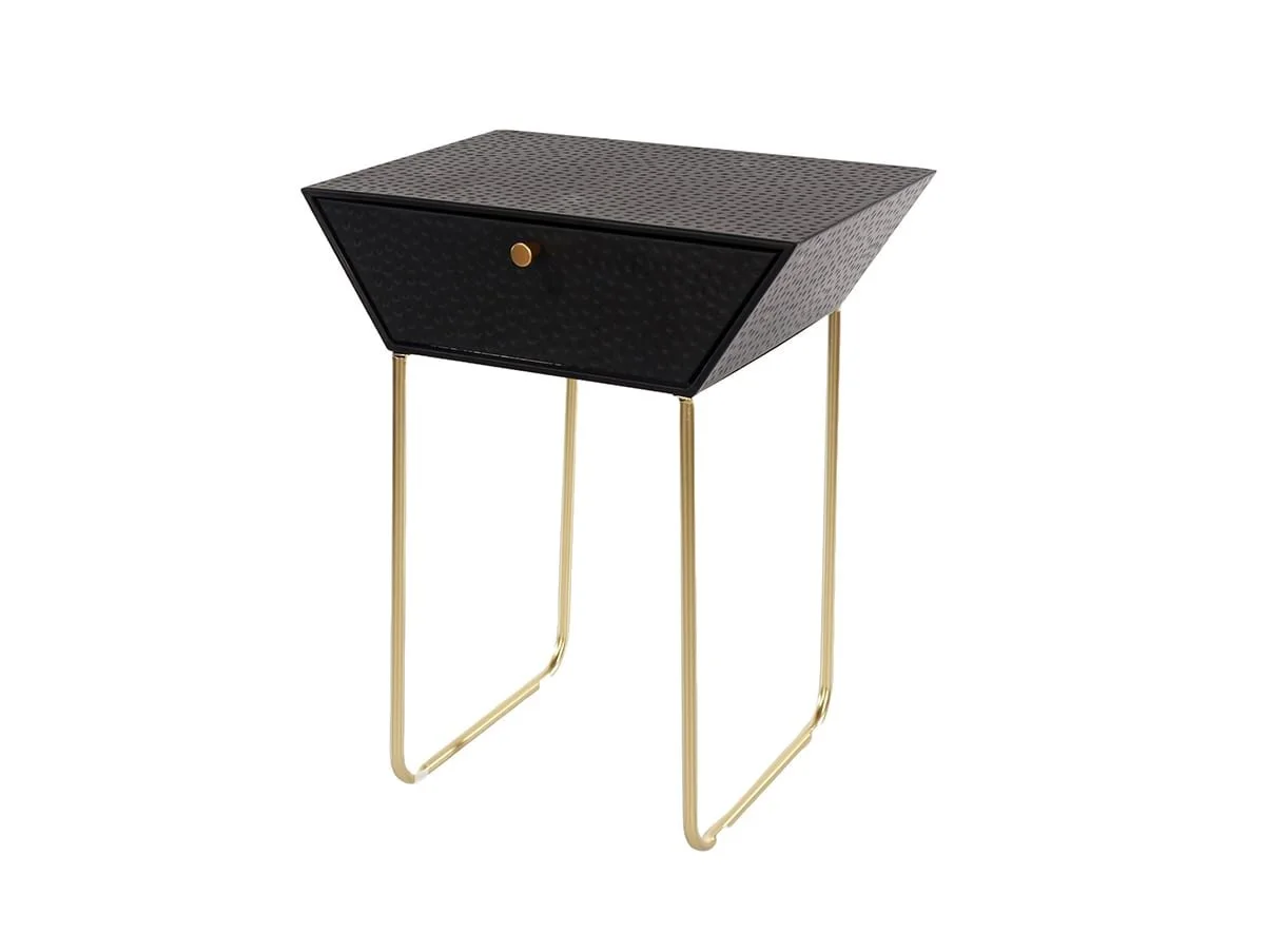 Core Core Apollo 1 Drawer Black Metal Bedside Table
