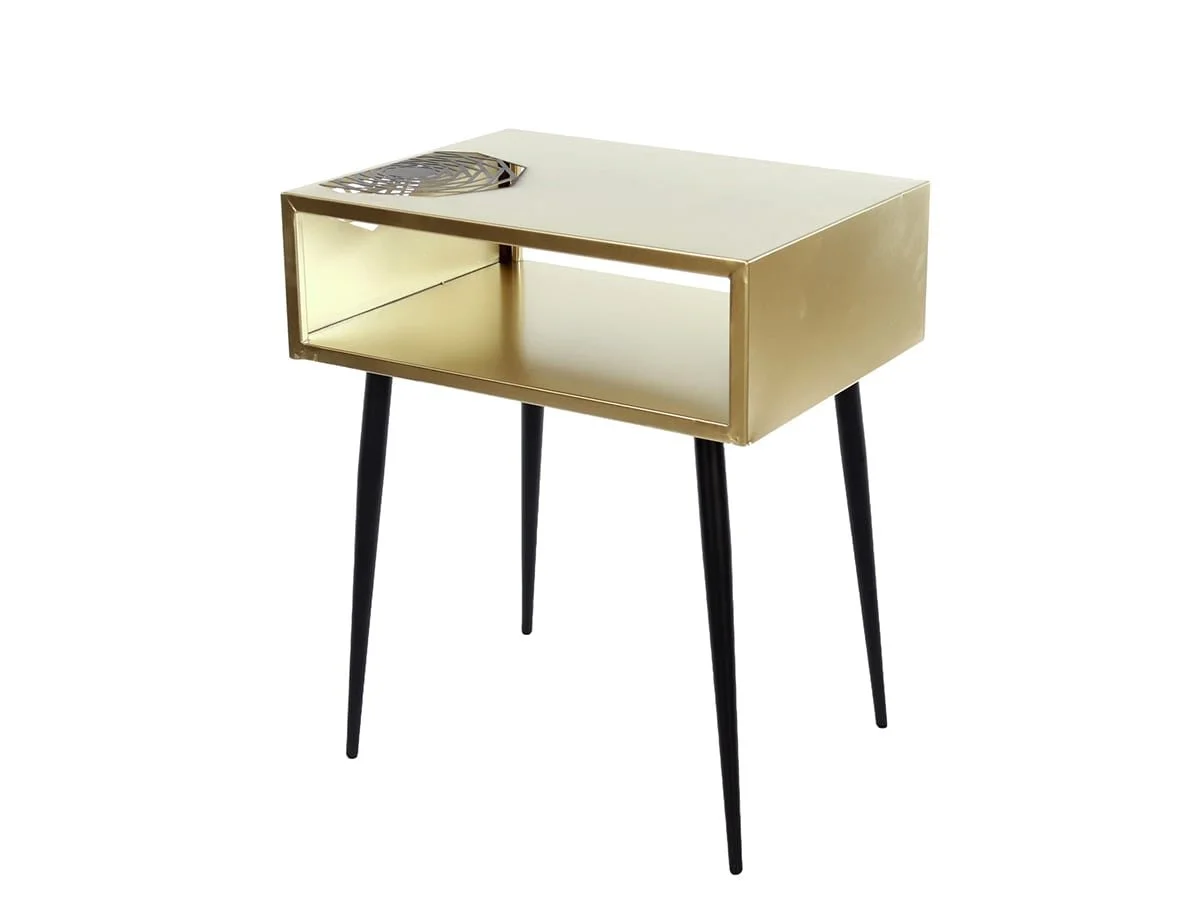 Core Core Galaxy 1 Drawer Gold Metal Bedside Table