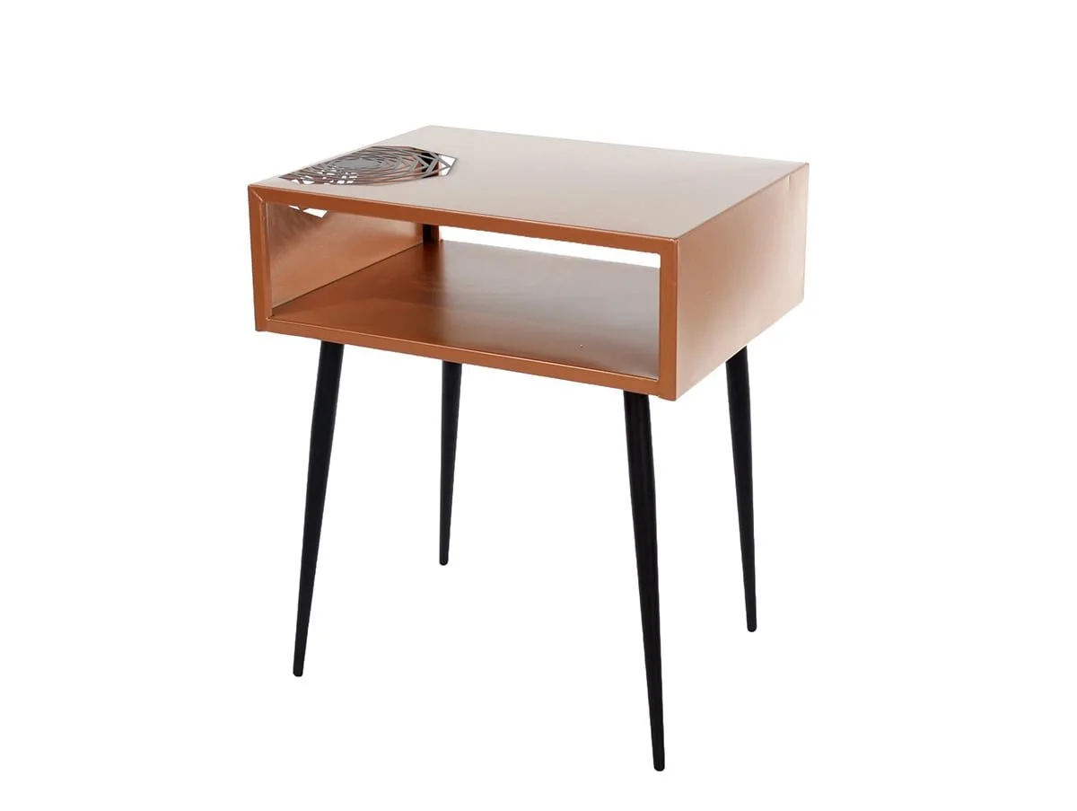 Core Core Galaxy 1 Drawer Copper Metal Bedside Table
