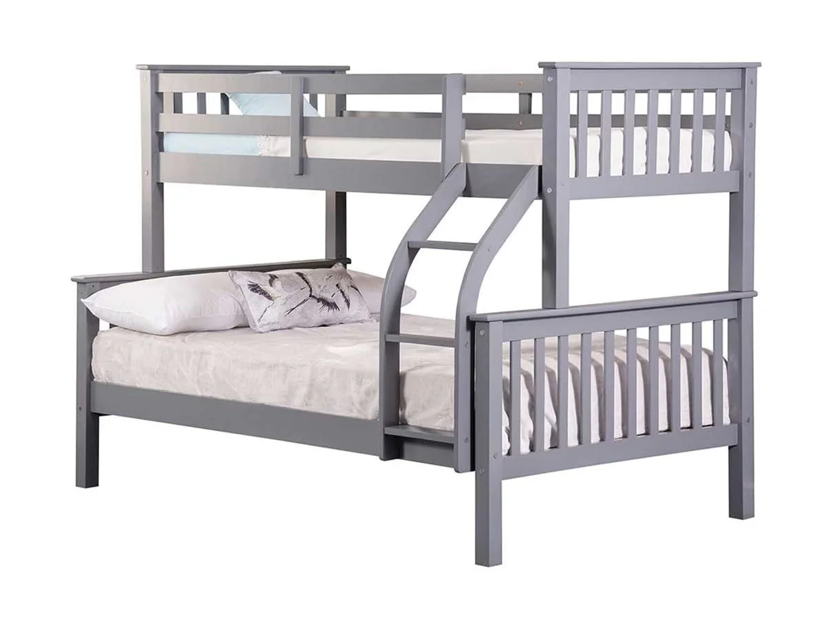 Sweet Dreams Sweet Dreams Connor Triple Grey Wooden Bunk Bed Frame