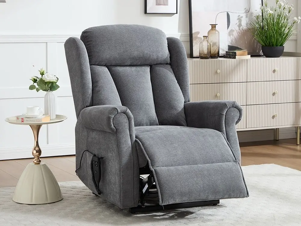 ASC ASC Lawson Slate Grey Dual Motor Riser Recliner Chair