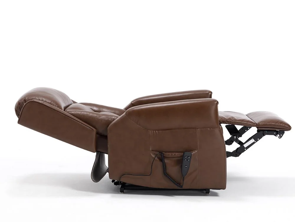 ASC ASC Turin Dual Motor Chestnut Brown Leather Riser Recliner Chair