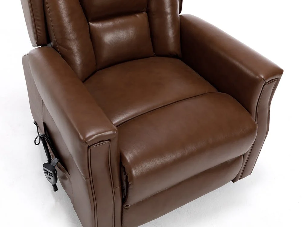 ASC ASC Turin Dual Motor Chestnut Brown Leather Riser Recliner Chair