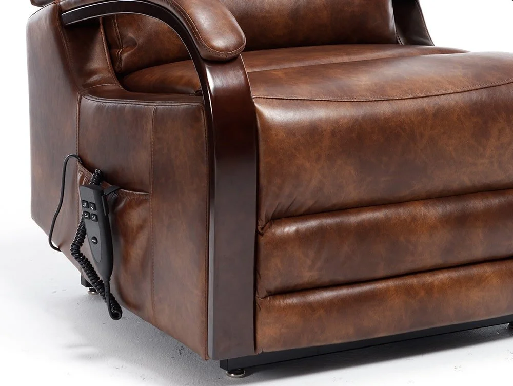 ASC ASC Regal Dual Motor Tan Faux Leather Riser Recliner Chair