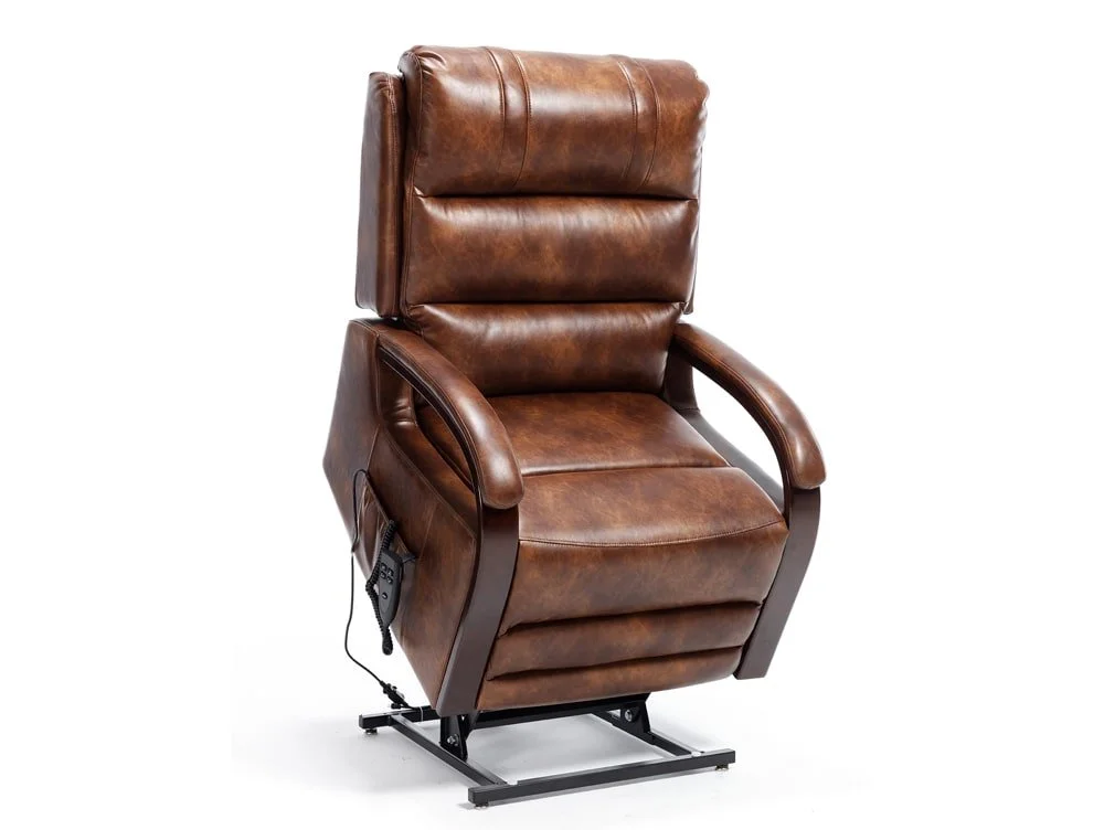 ASC ASC Regal Dual Motor Tan Faux Leather Riser Recliner Chair