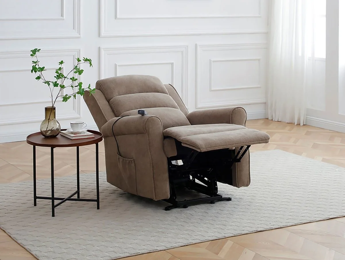 Kyoto Kyoto Baxter Dual Motor Mushroom Chenille Riser Recliner Chair