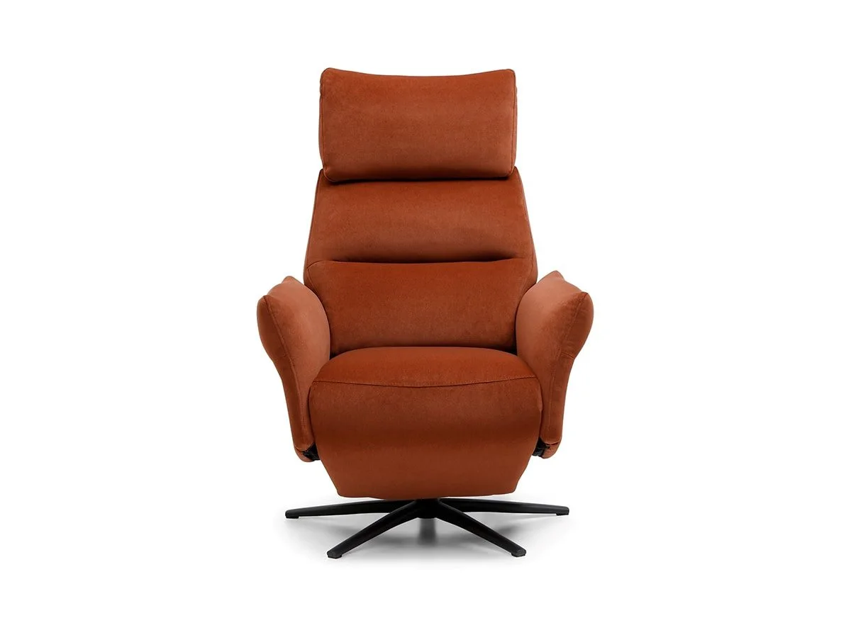 Kyoto Kyoto Austin Burnt Orange Velvet Fabric Power Recliner Chair