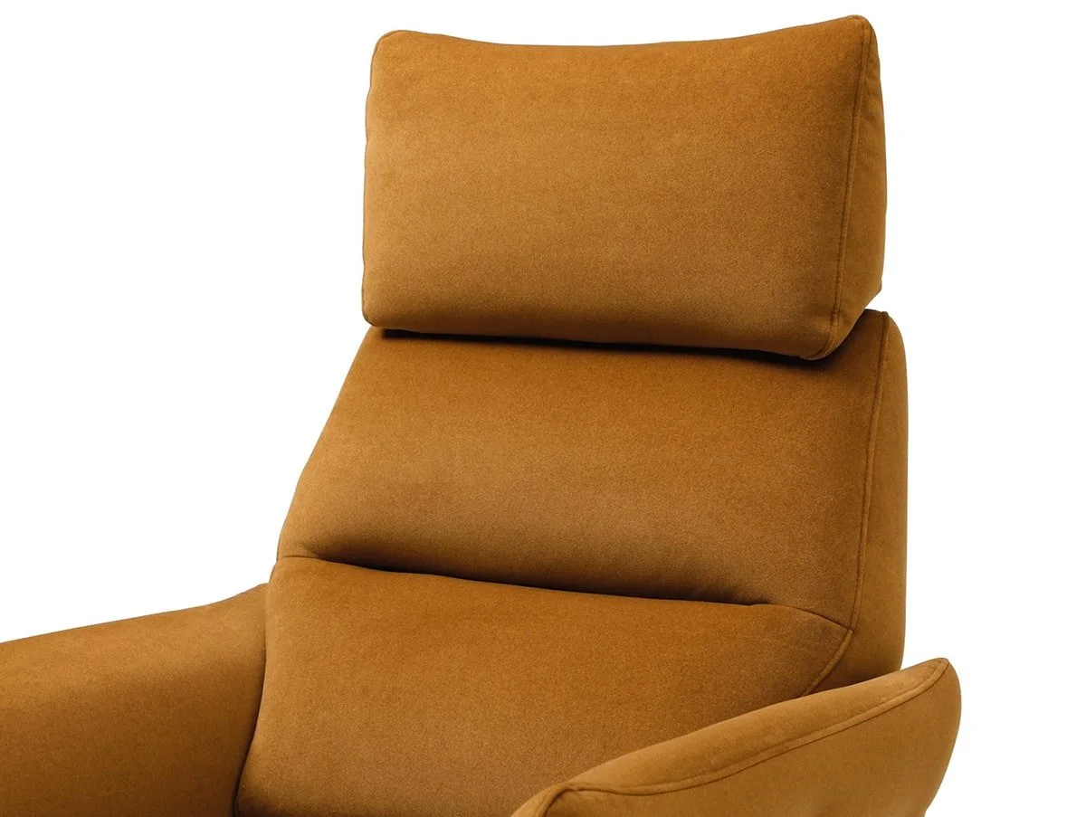 Kyoto Kyoto Austin Ochre Velvet Fabric Power Recliner Chair